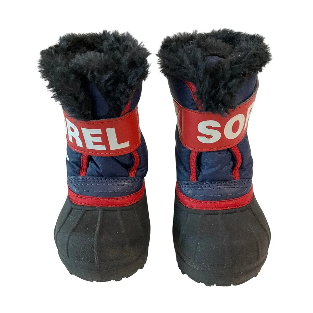Sorel Commander Insulated‎ Waterproof Kids Snow Strap Boots Hook & Loop Size 4